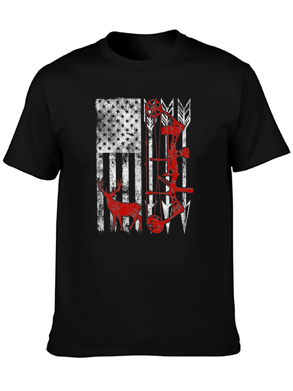 American Flag Deer & Bow Hunting T-Shirt product image 3