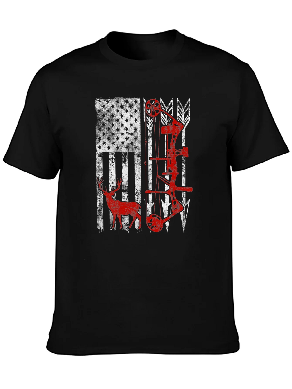 American Flag Deer & Bow Hunting T-Shirt product image 3
