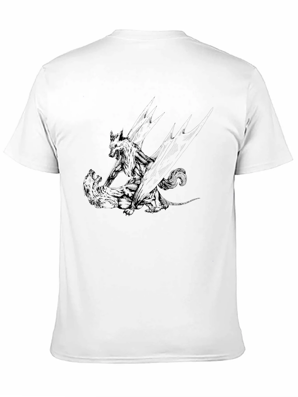 Black Graphic Tee: Wolf vs. Bear product image 10
