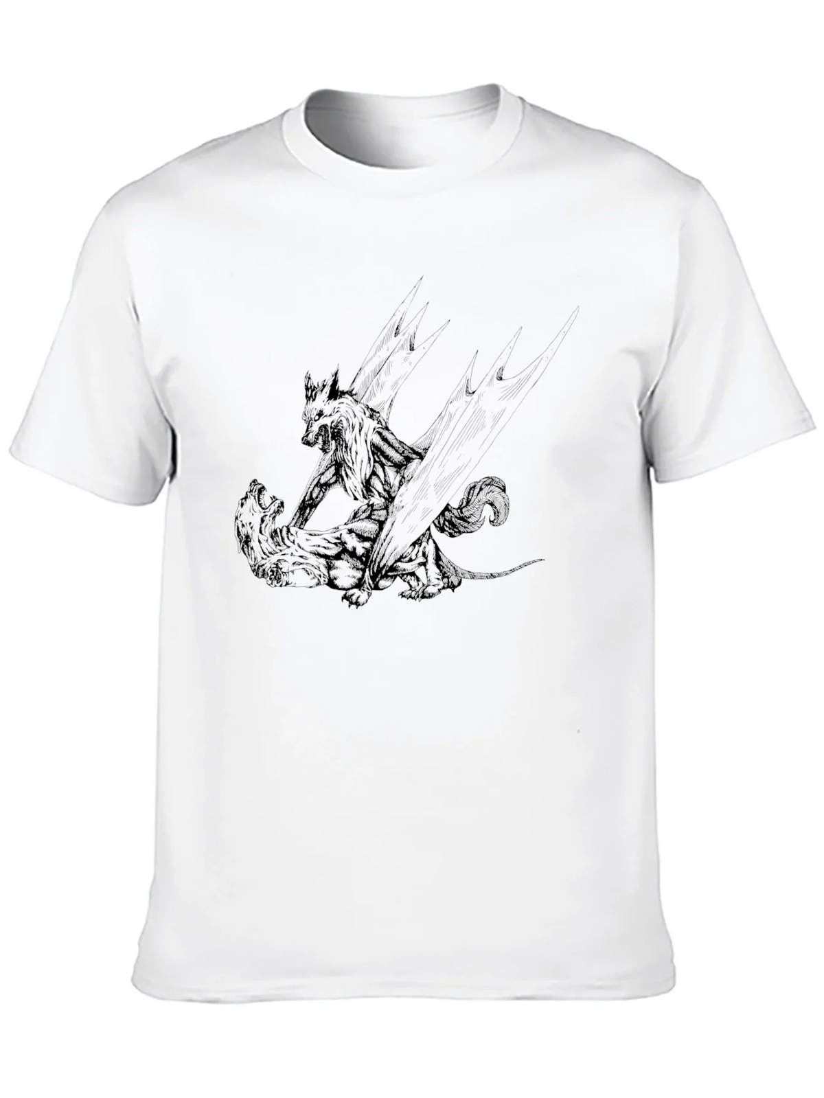 Black Graphic Tee: Wolf vs. Bear product image 9