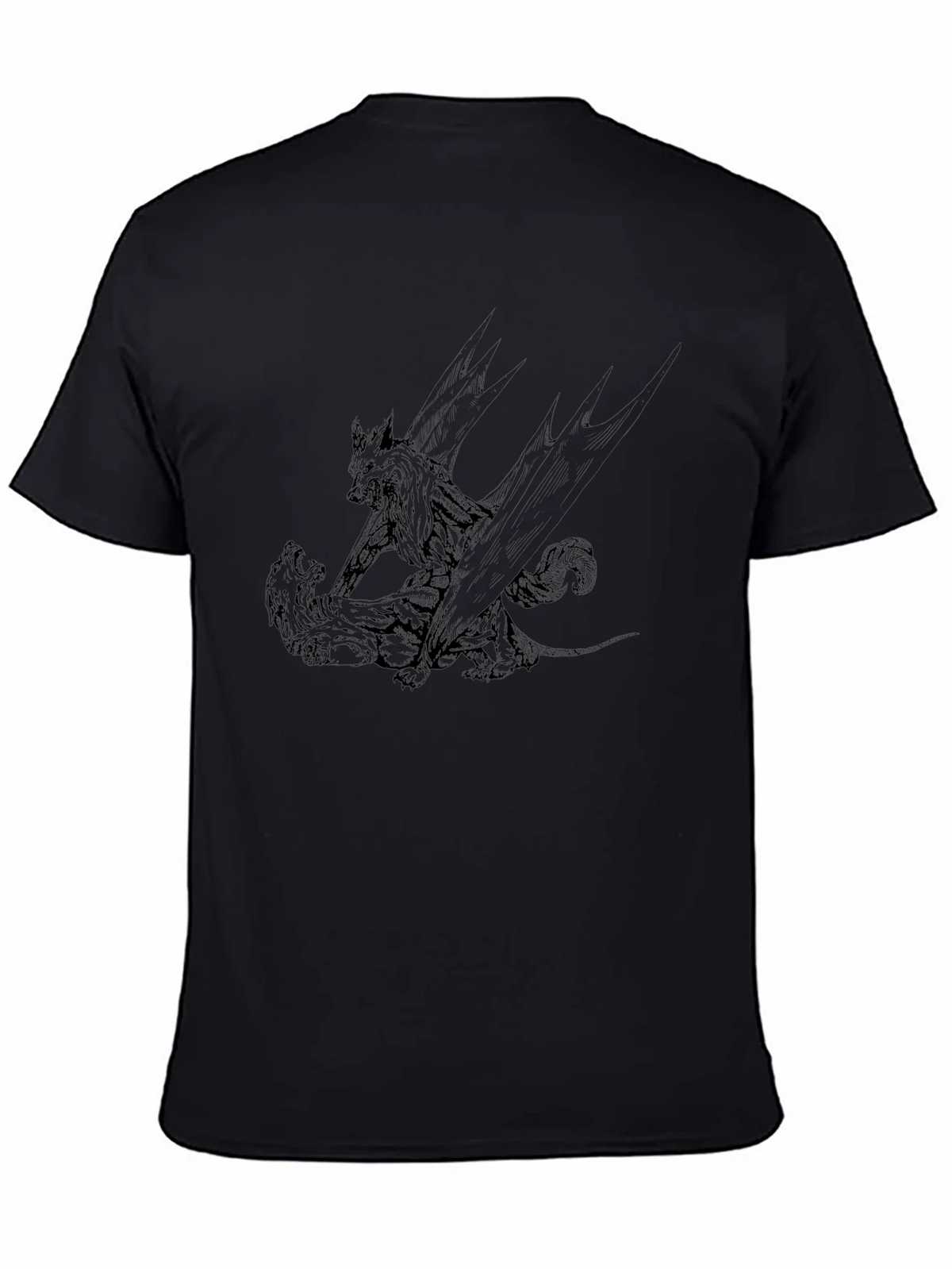 Black Graphic Tee: Wolf vs. Bear product image 4