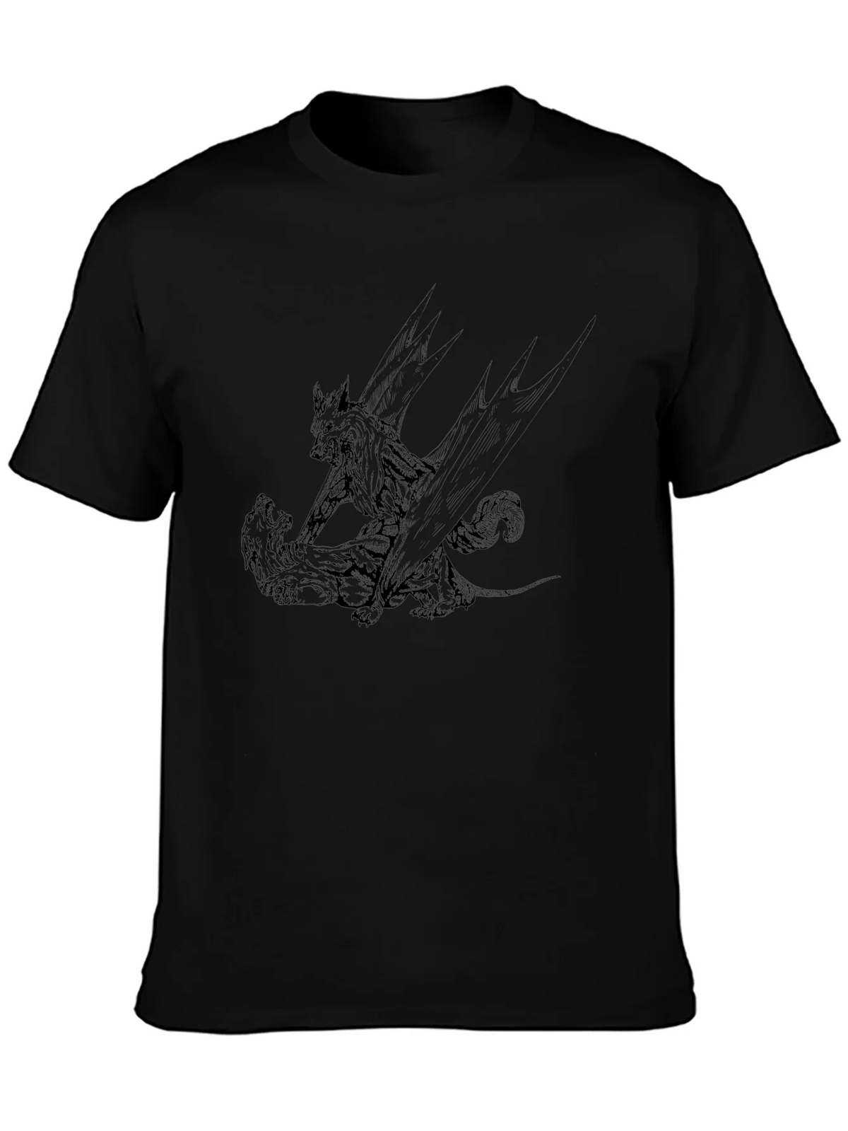 Black Graphic Tee: Wolf vs. Bear product image 3
