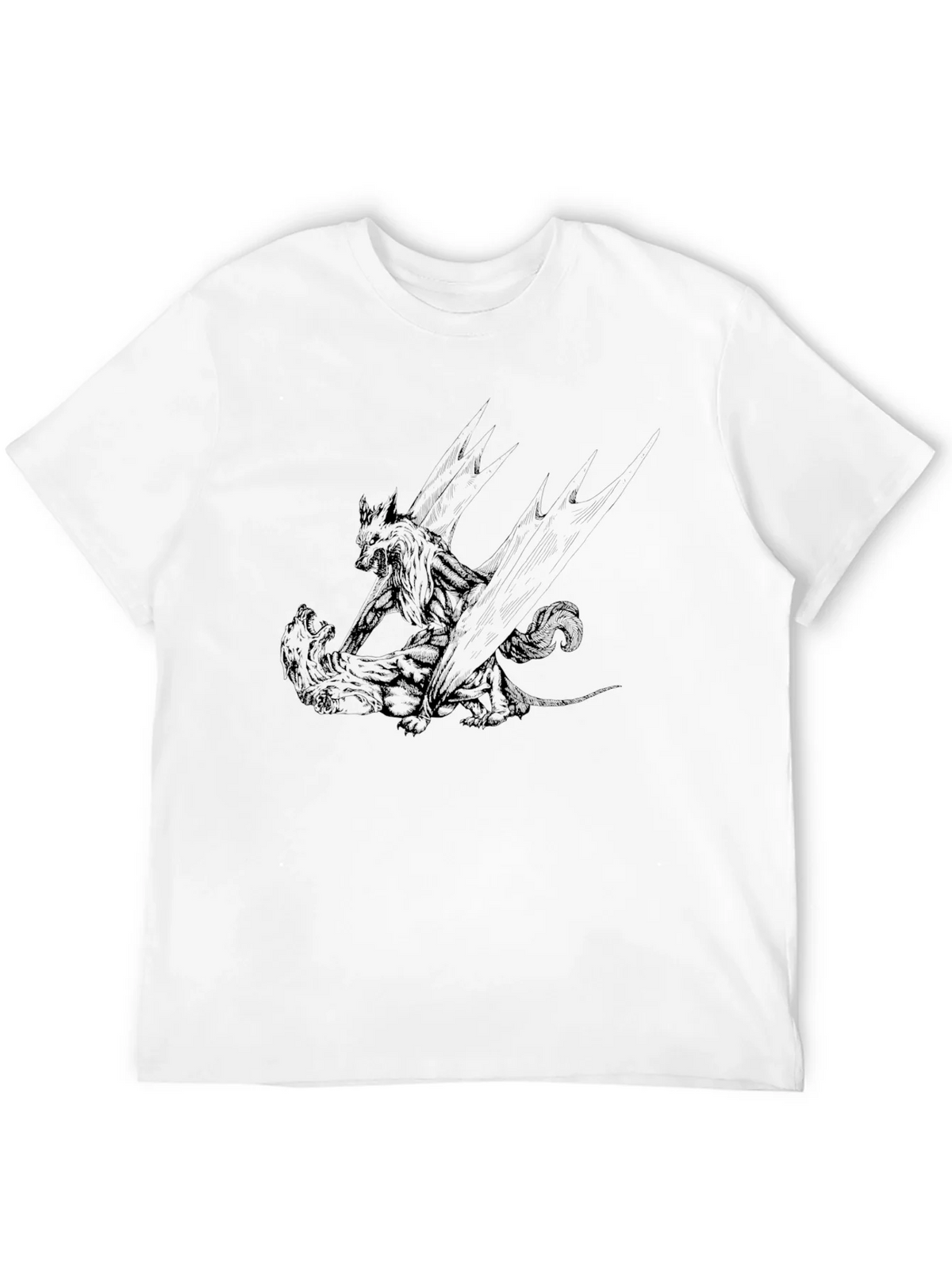 Black Graphic Tee: Wolf vs. Bear product image 11