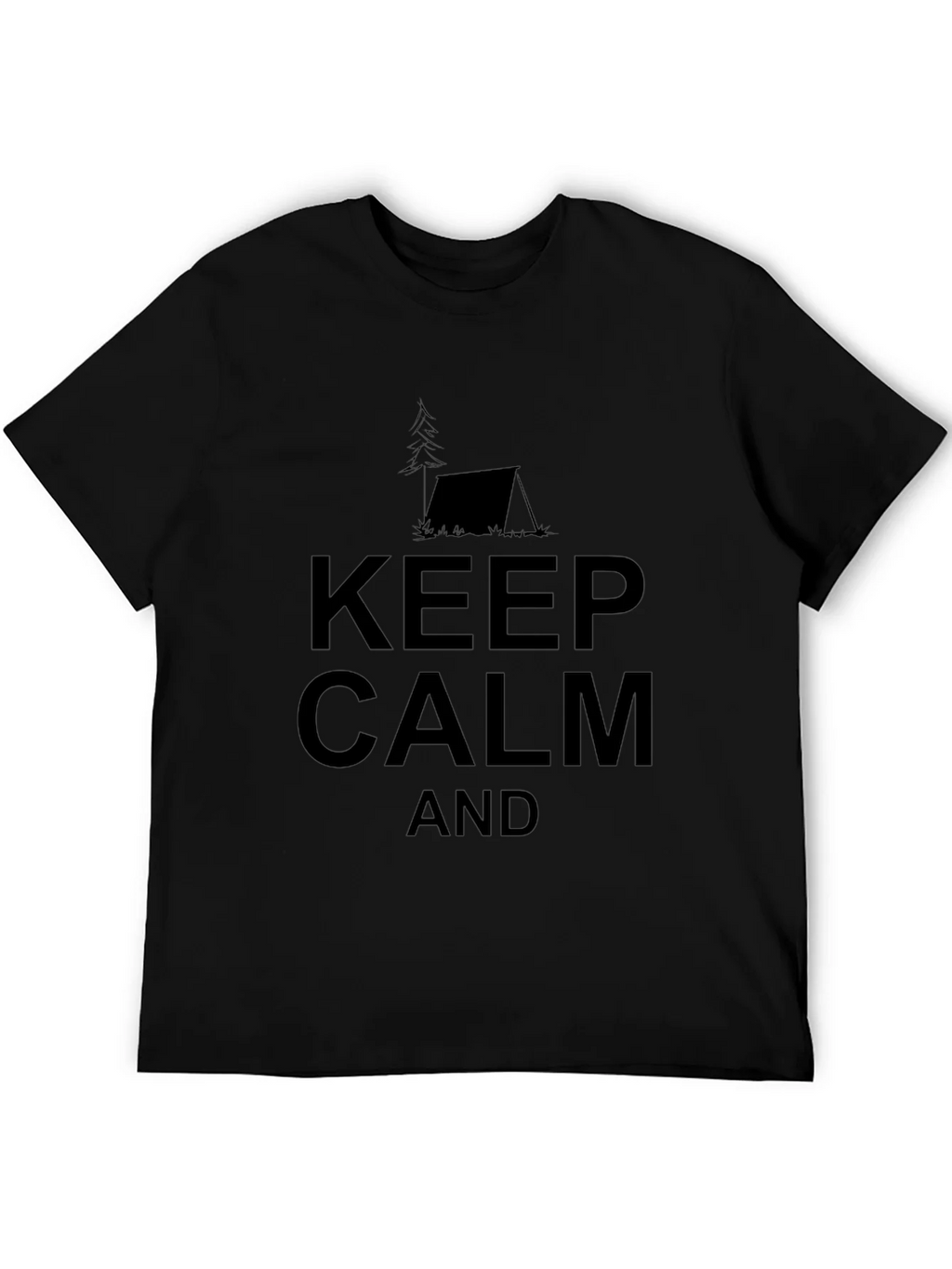 Keep Calm Camping Tee - Black Cotton T-Shirt product image 5