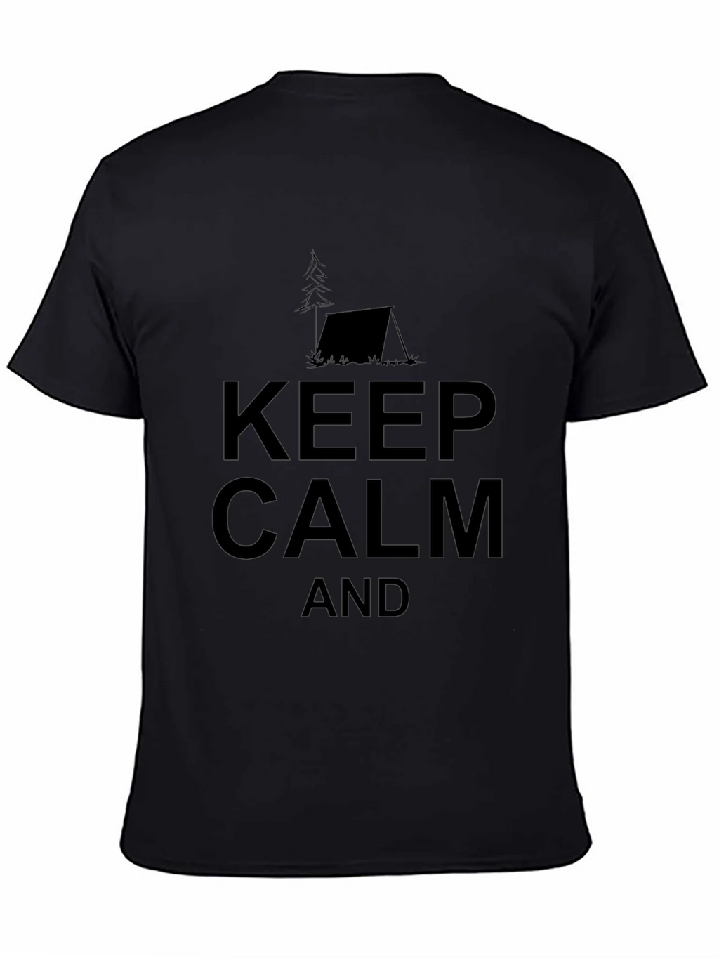 Keep Calm Camping Tee - Black Cotton T-Shirt product image 4
