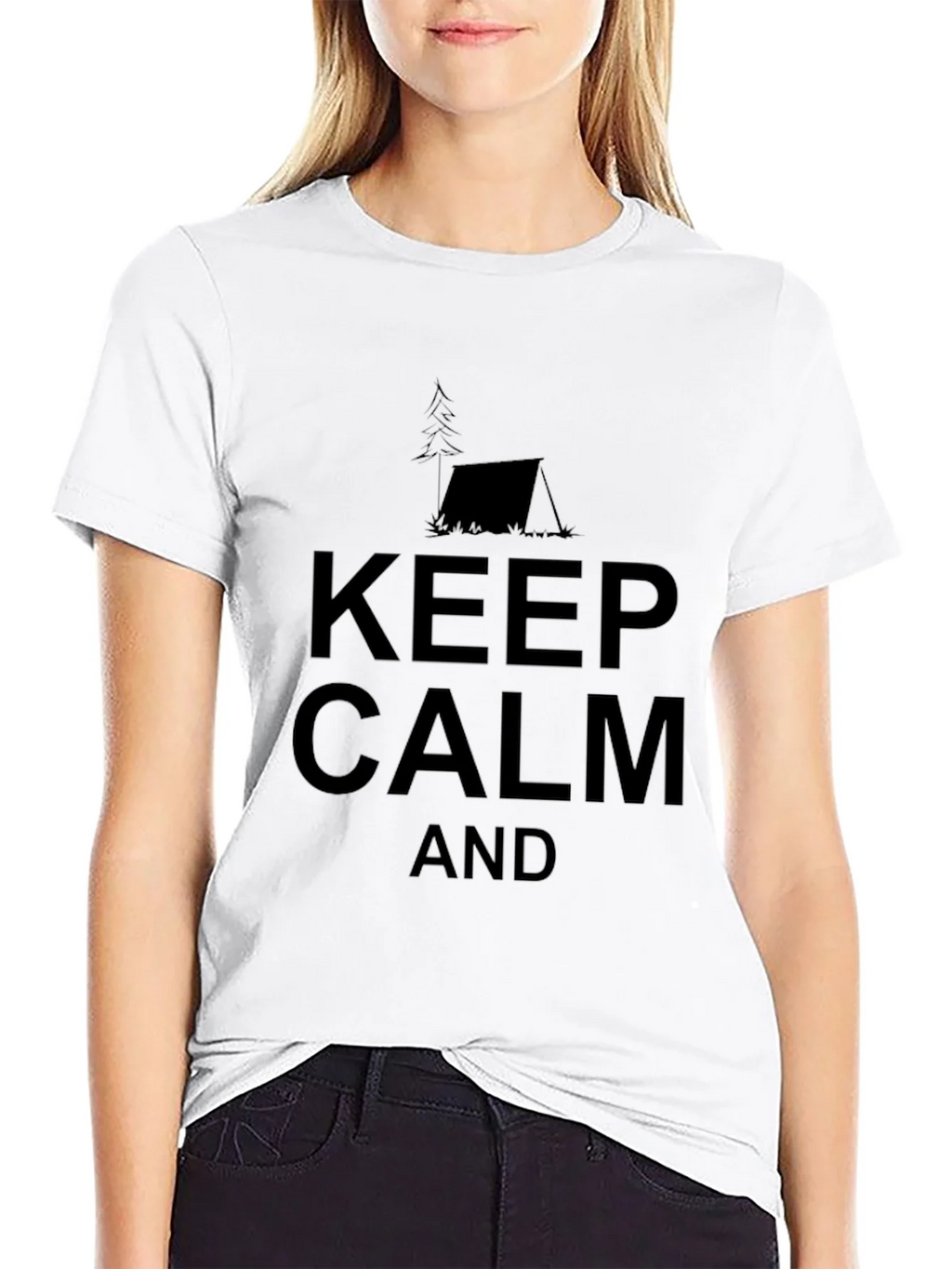 Keep Calm Camping Tee - Black Cotton T-Shirt product image 8