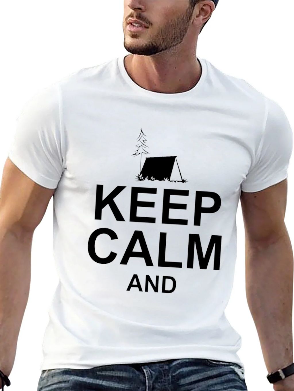 Keep Calm Camping Tee - Black Cotton T-Shirt product image 12
