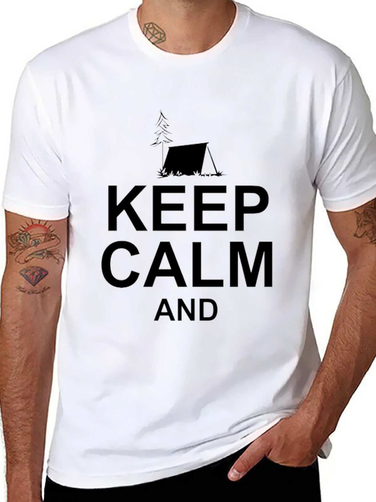 Keep Calm Camping Tee - Black Cotton T-Shirt product image 7