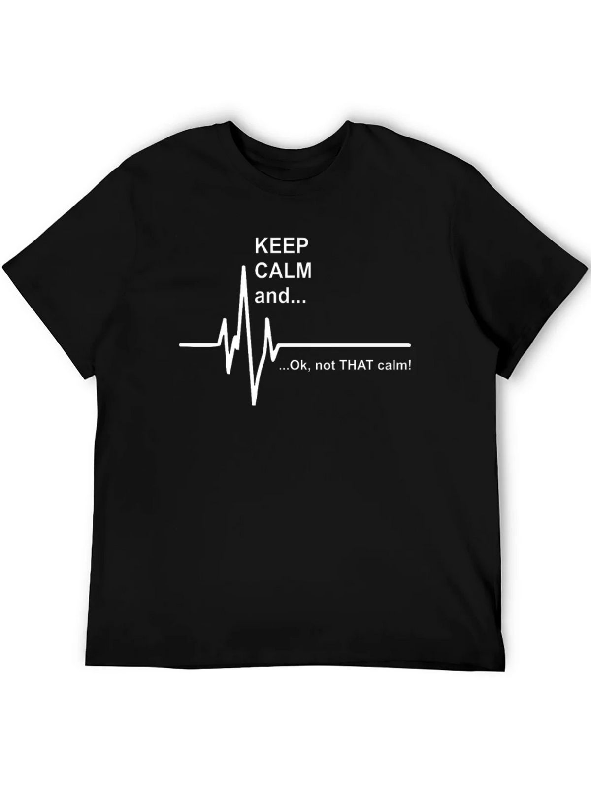 Keep Calm ECG Black T-Shirt - Mens product image 5