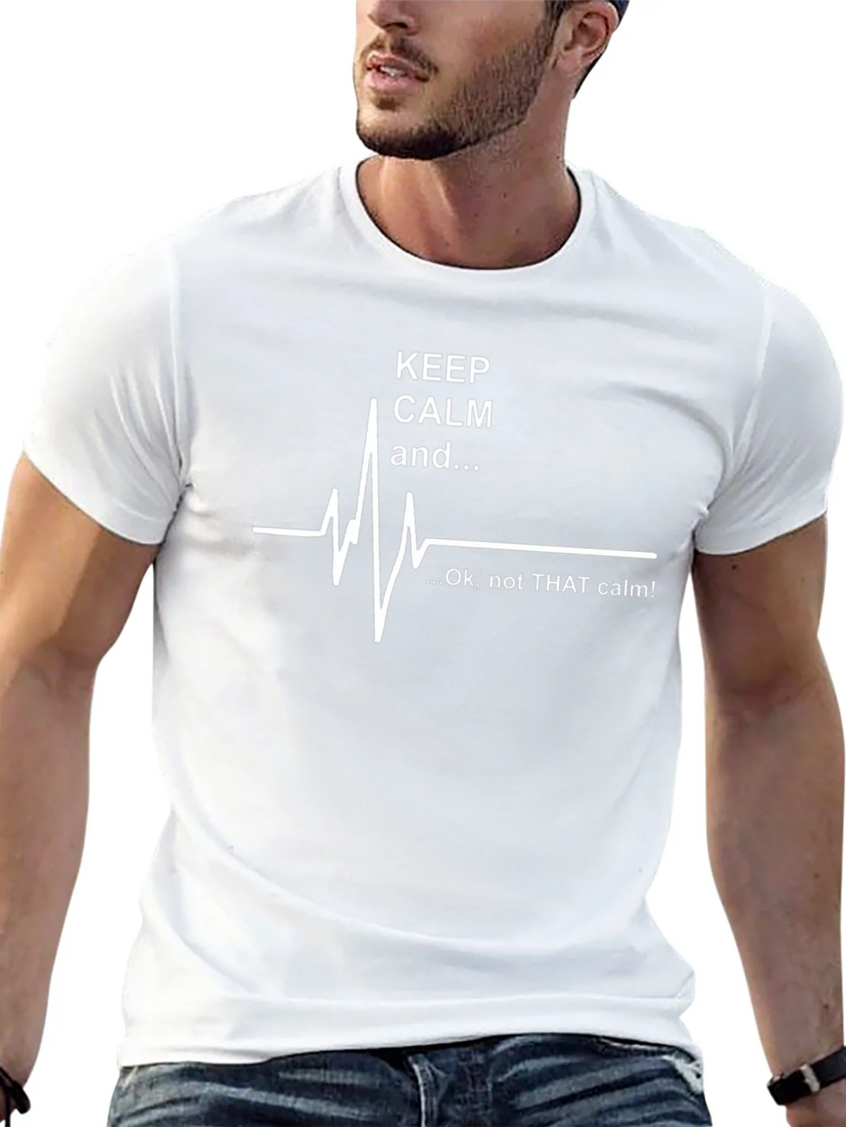 Keep Calm ECG Black T-Shirt - Mens product image 12