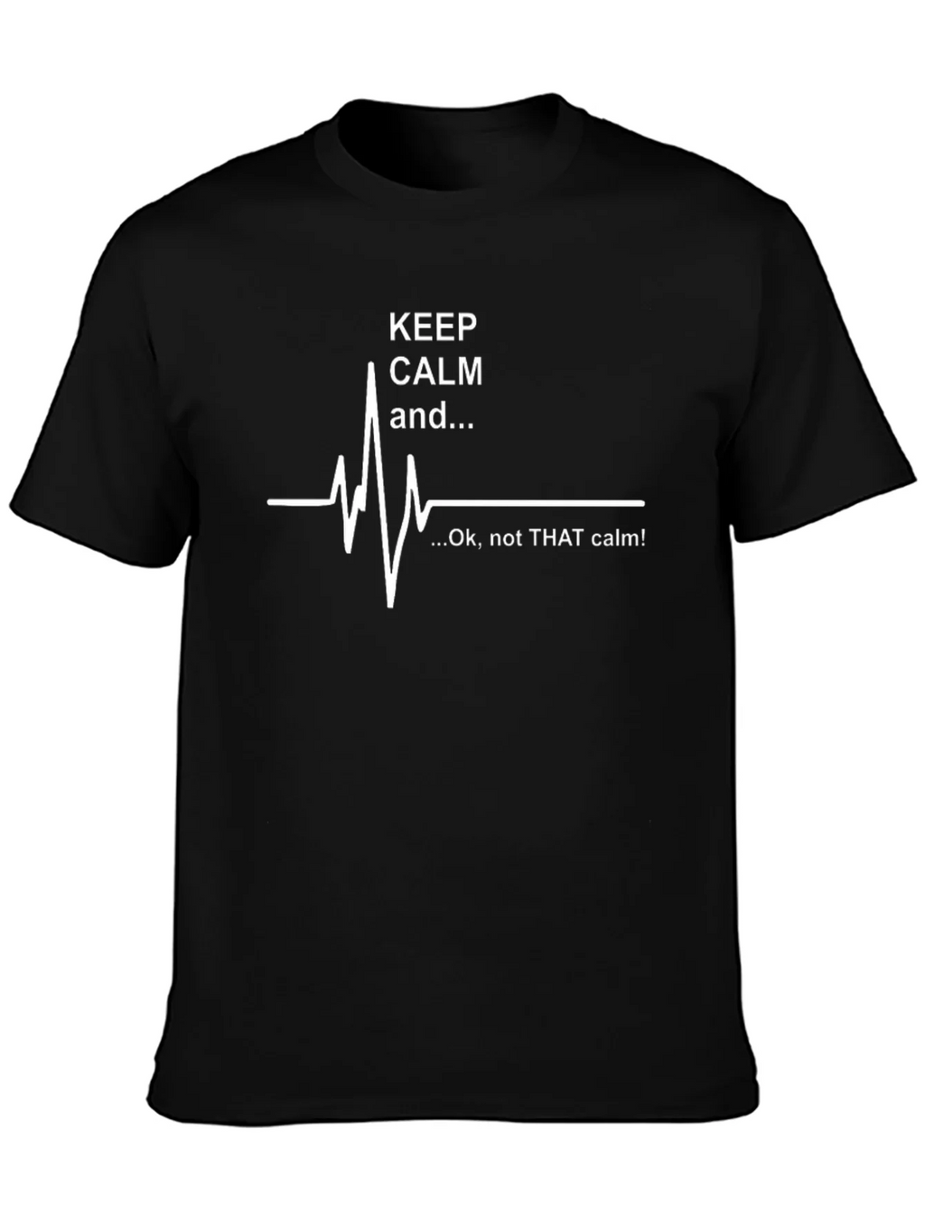 Keep Calm ECG Black T-Shirt - Mens product image 3
