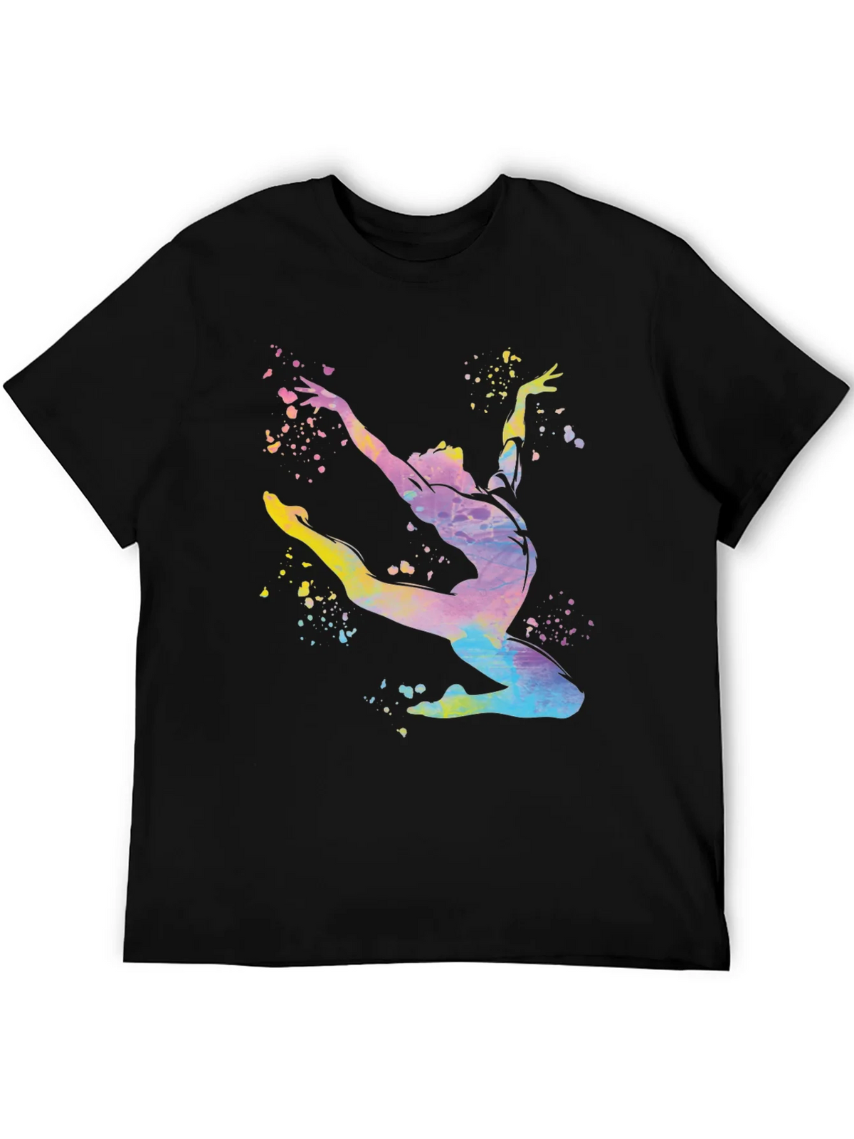 Watercolor Gymnast Black T-Shirt product image 5