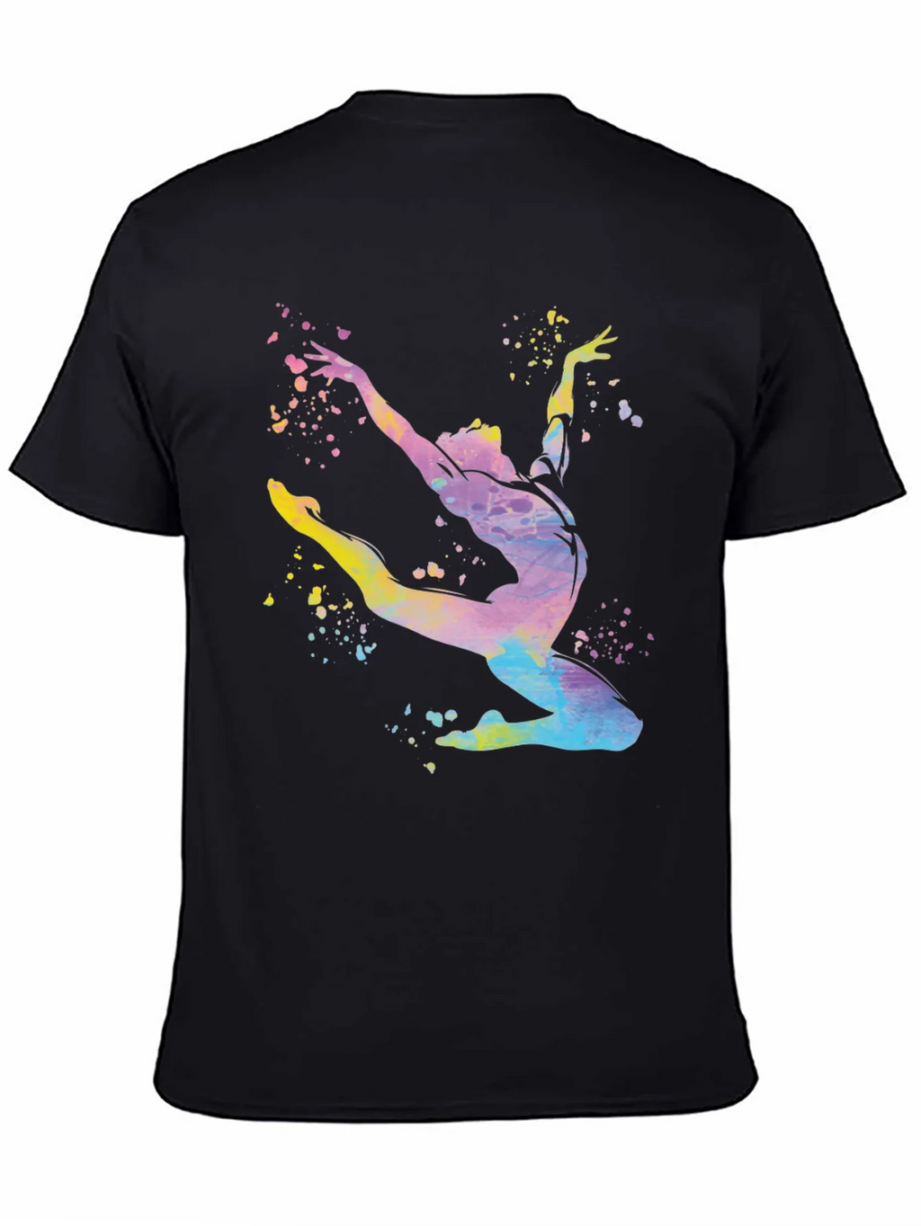 Watercolor Gymnast Black T-Shirt product image 4