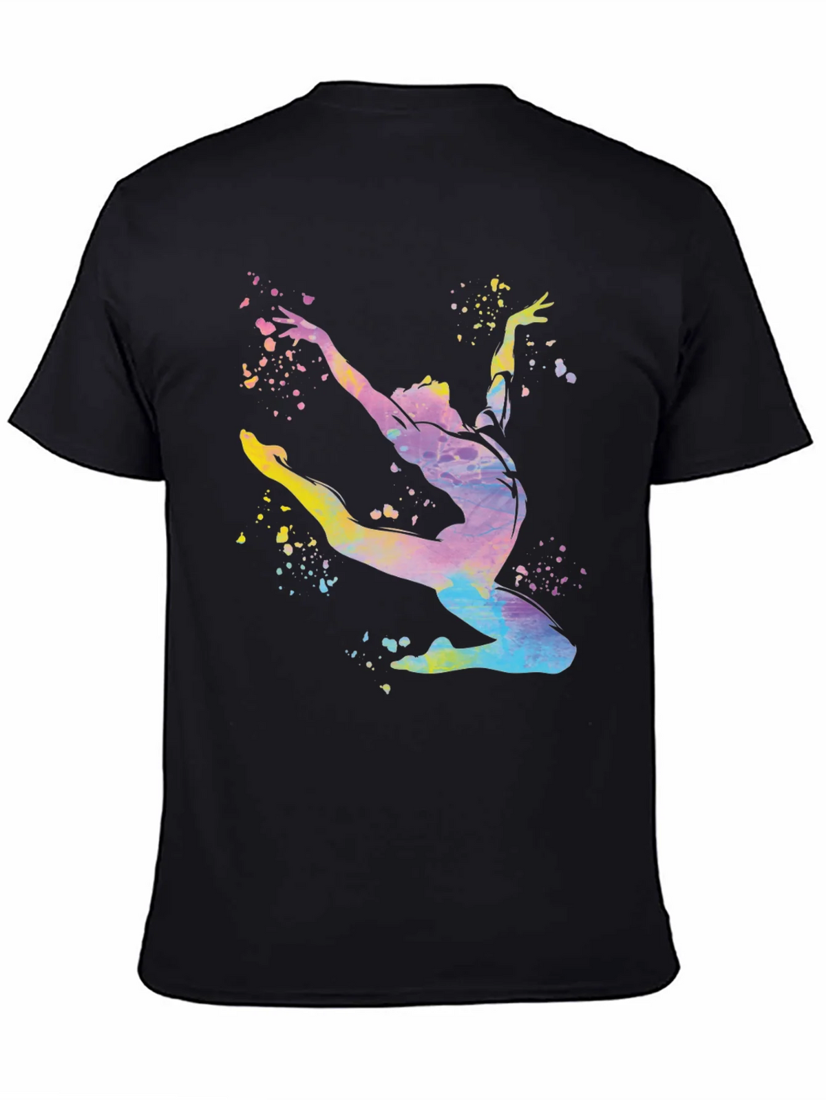 Watercolor Gymnast Black T-Shirt product image 4