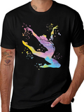 Watercolor Gymnast Black T-Shirt product image 1