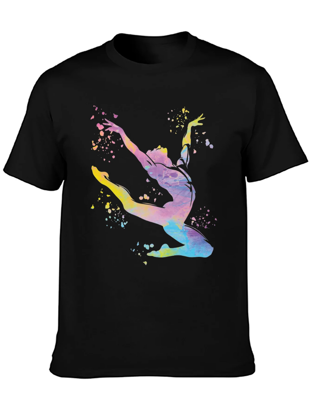 Watercolor Gymnast Black T-Shirt product image 3