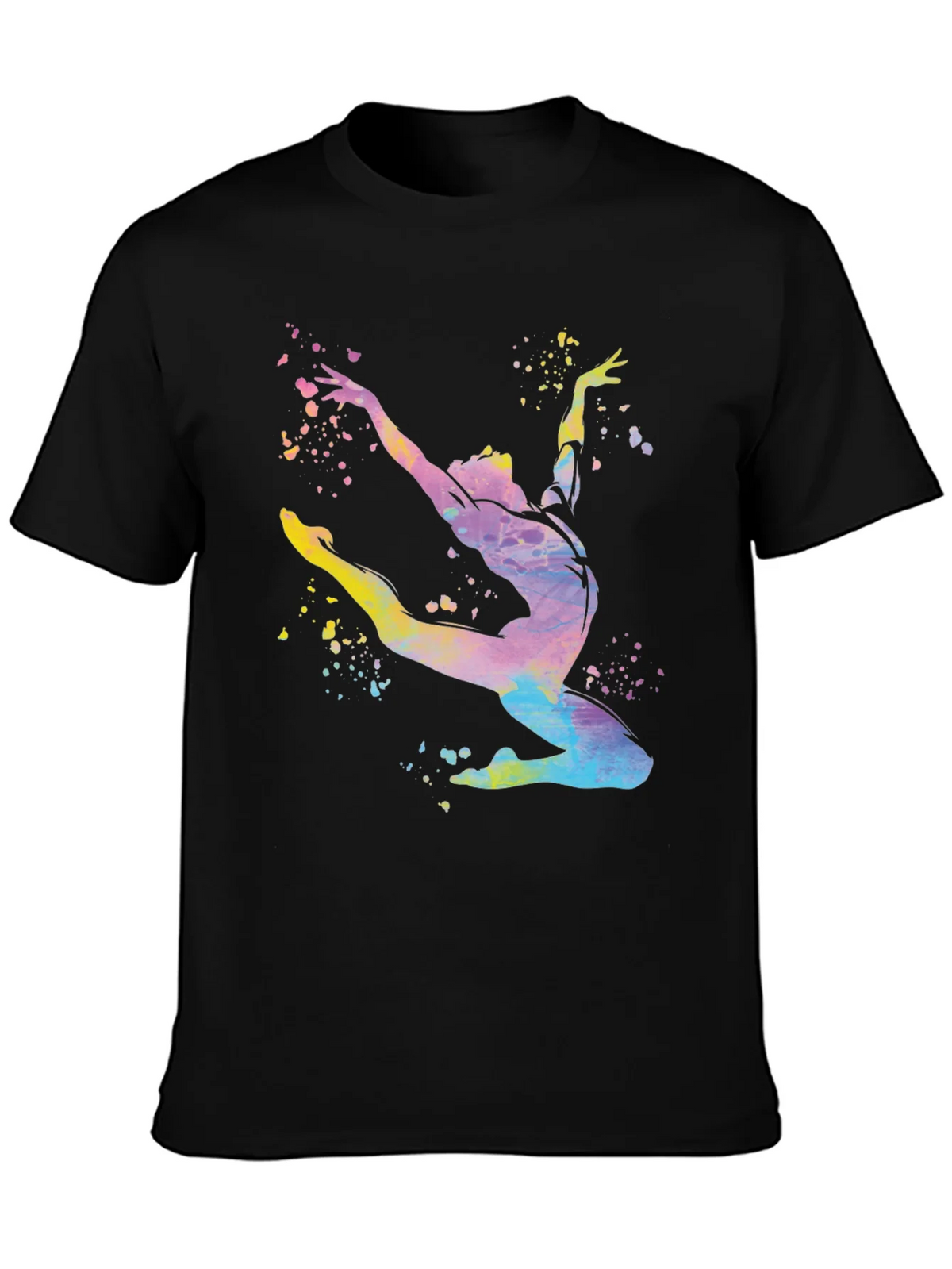 Watercolor Gymnast Black T-Shirt product image 3