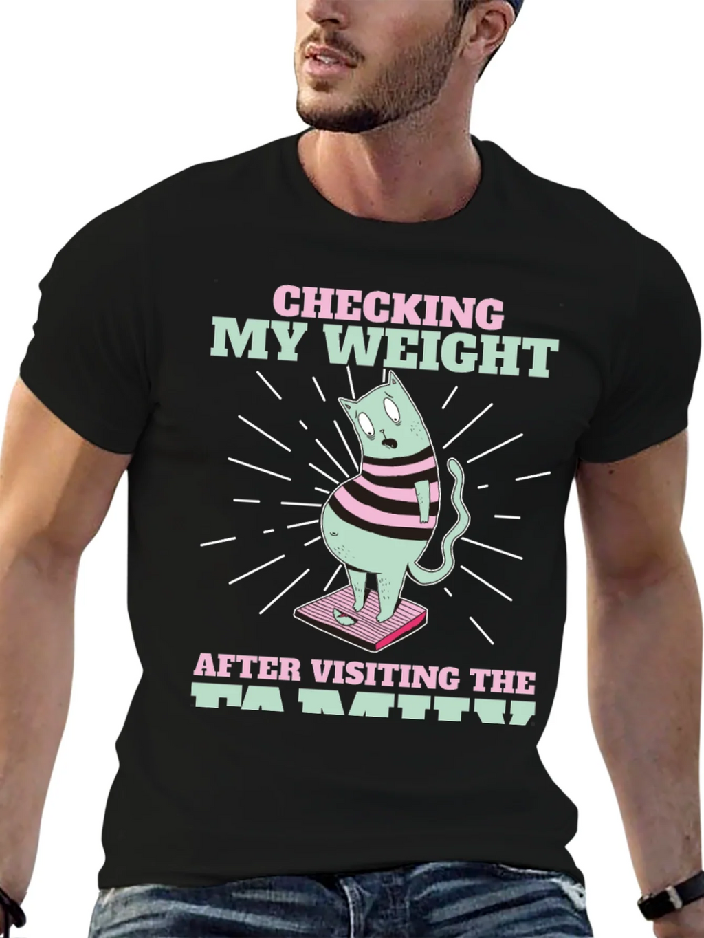Funny Cat Weight T-Shirt - After Family Visit Tee product image 6
