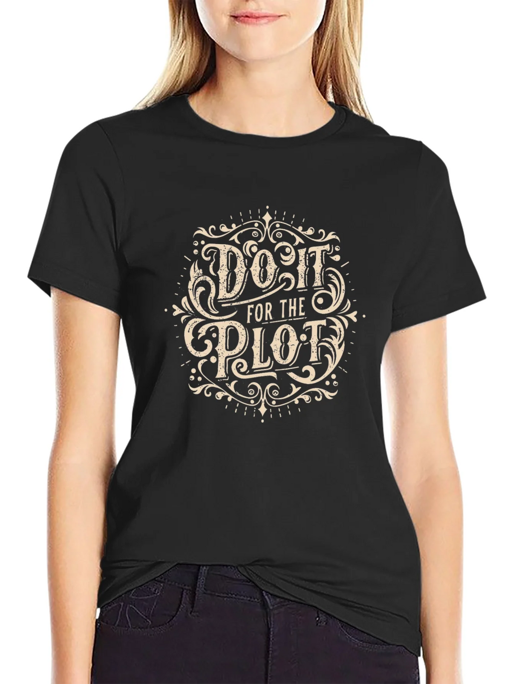Do It For The Plot Black Graphic Tee product image 2