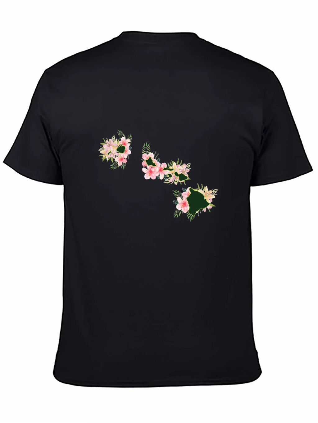 Floral Hawaii Islands Black T-Shirt product image 4