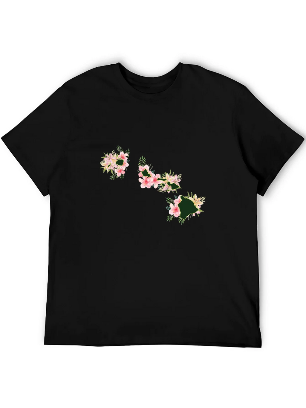 Floral Hawaii Islands Black T-Shirt product image 5