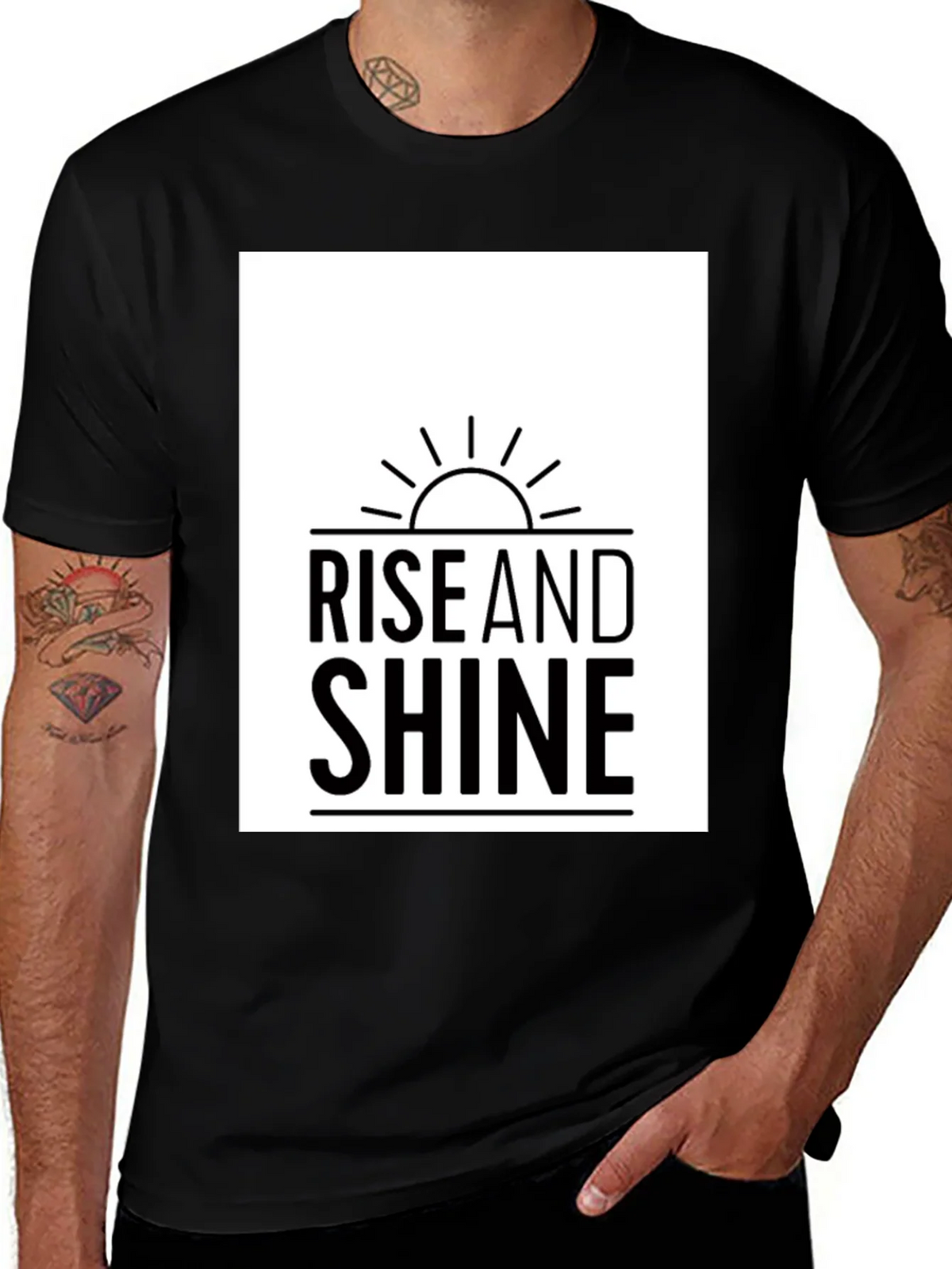 Rise and Shine Graphic Tee - Black Casual T-Shirt product image 1