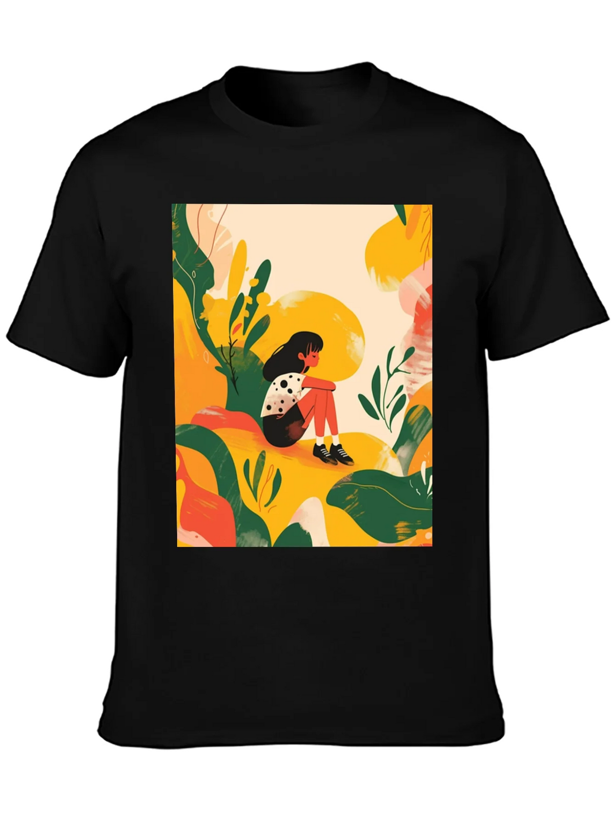 Abstract Girl Black T-Shirt - Stylish Graphic Tee product image 3
