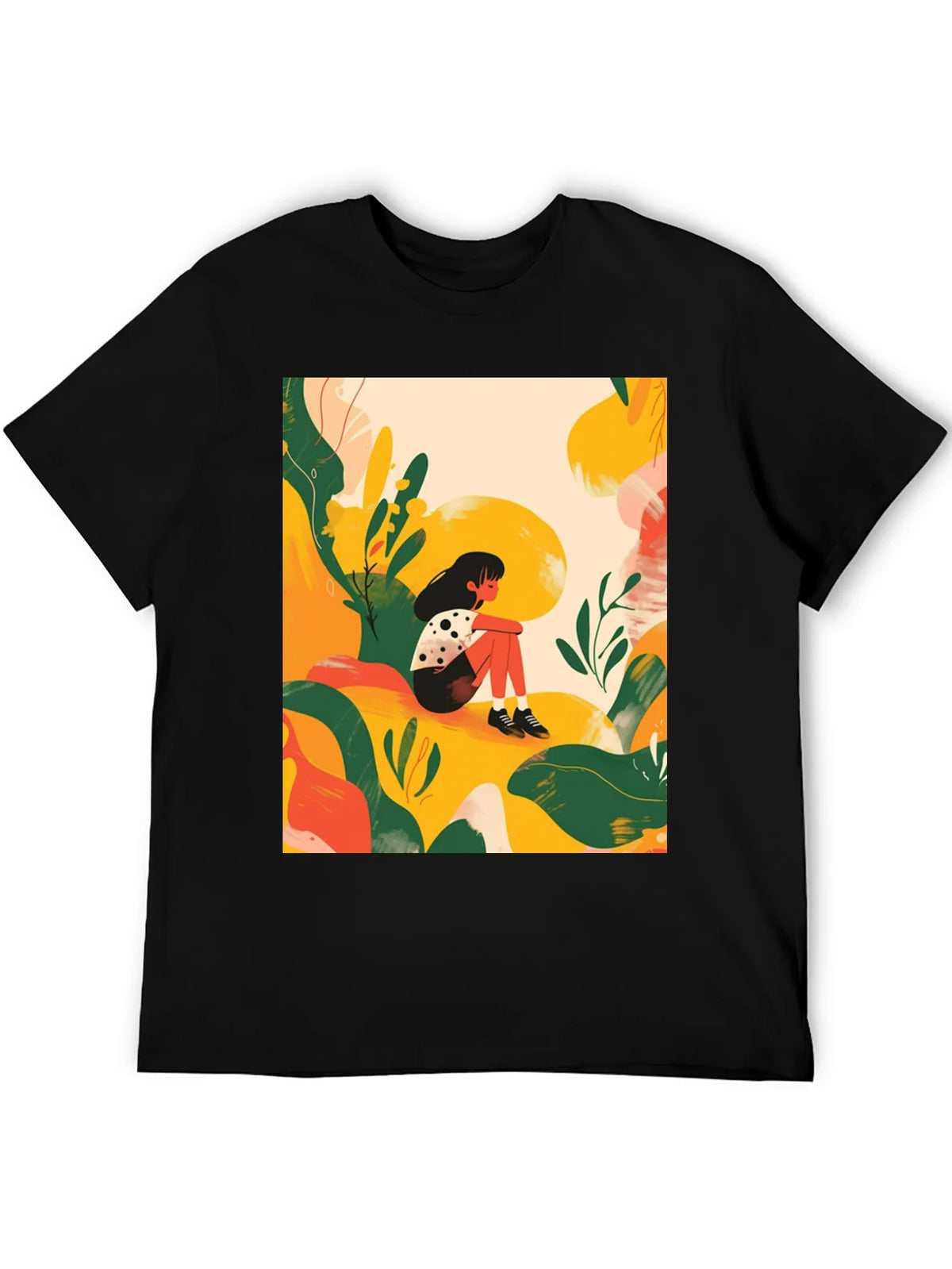 Abstract Girl Black T-Shirt - Stylish Graphic Tee product image 5