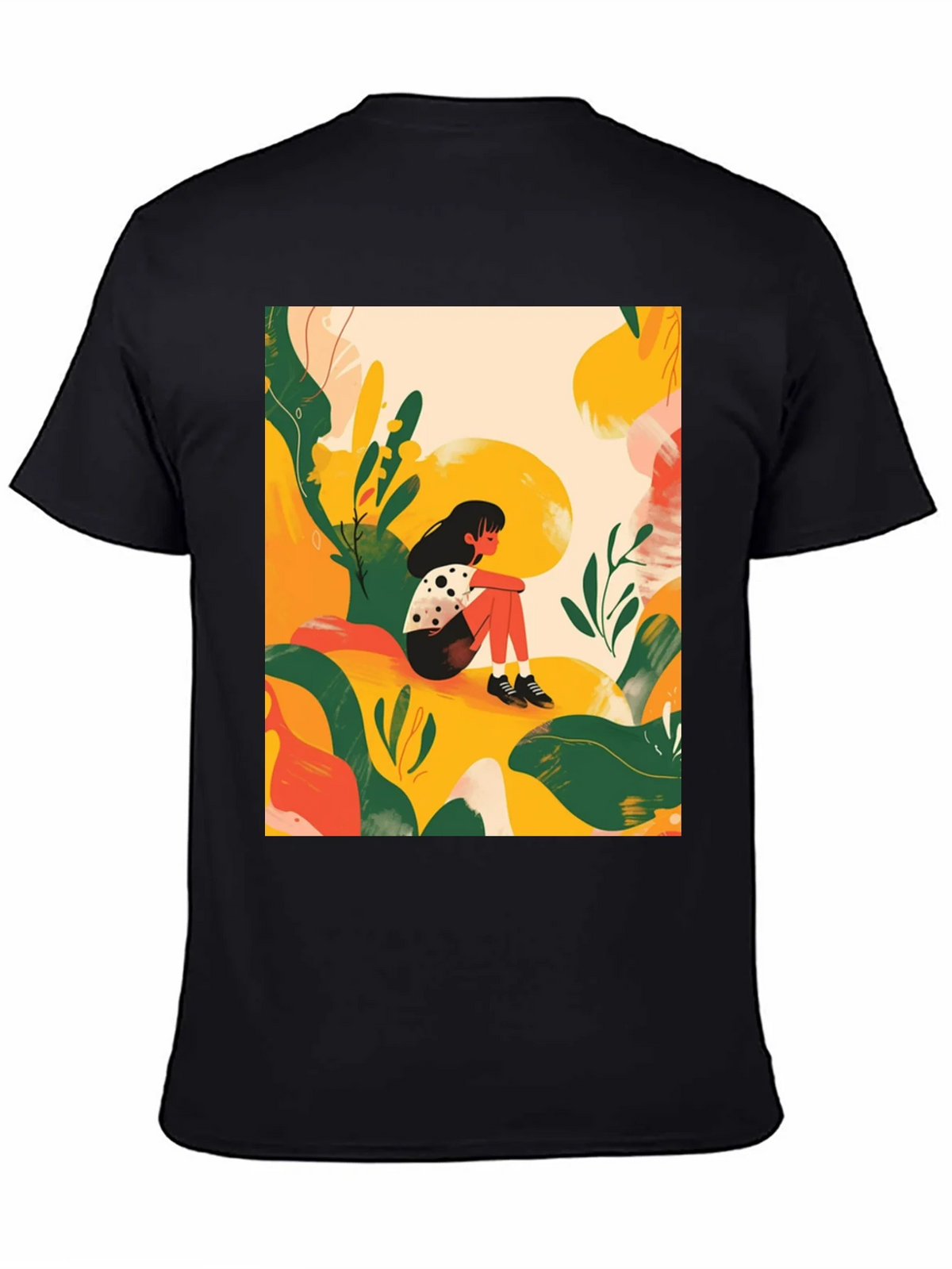 Abstract Girl Black T-Shirt - Stylish Graphic Tee product image 4