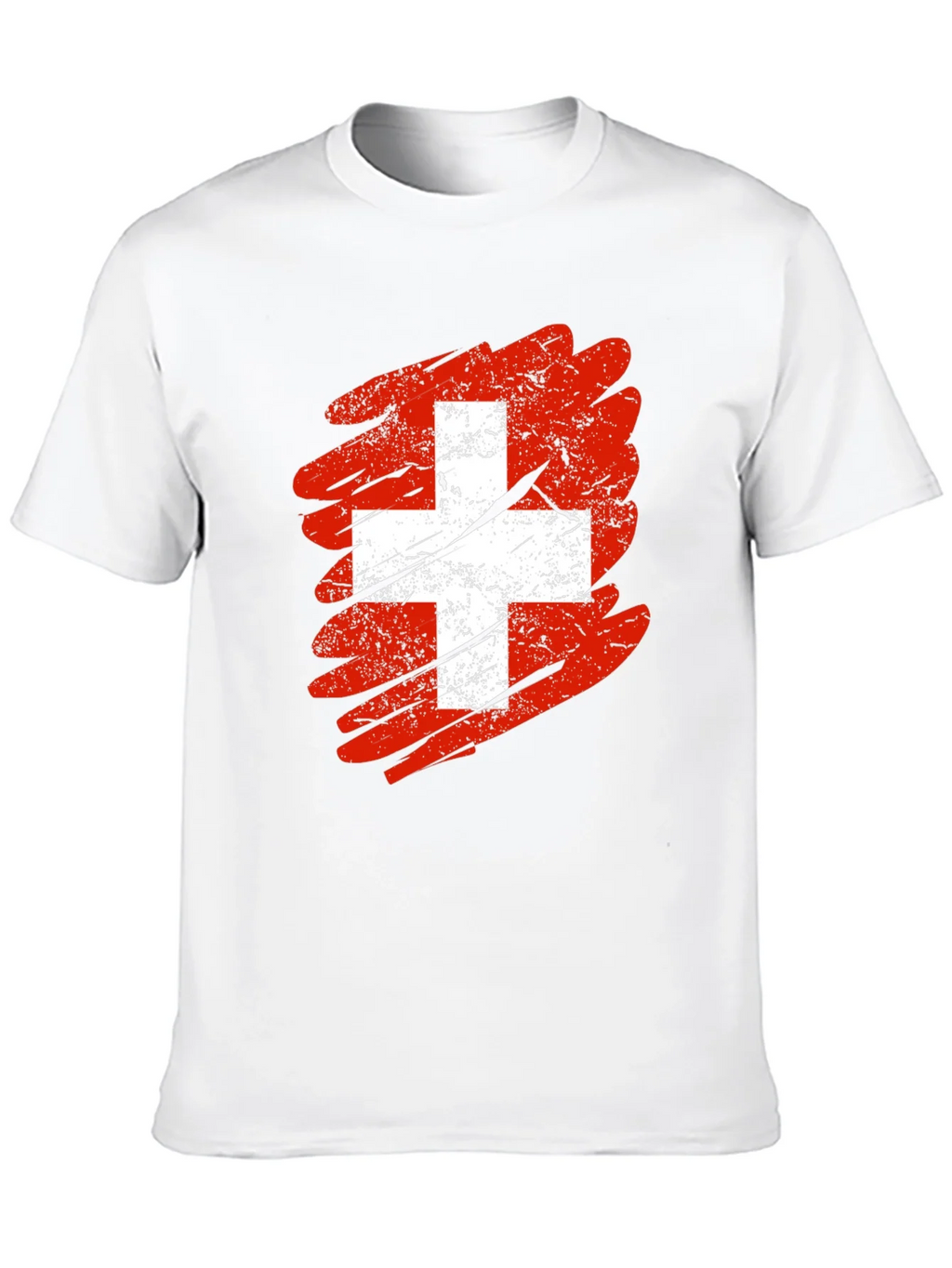 Distressed Swiss Flag Graphic Tee - Mens Black T-Shirt product image 8