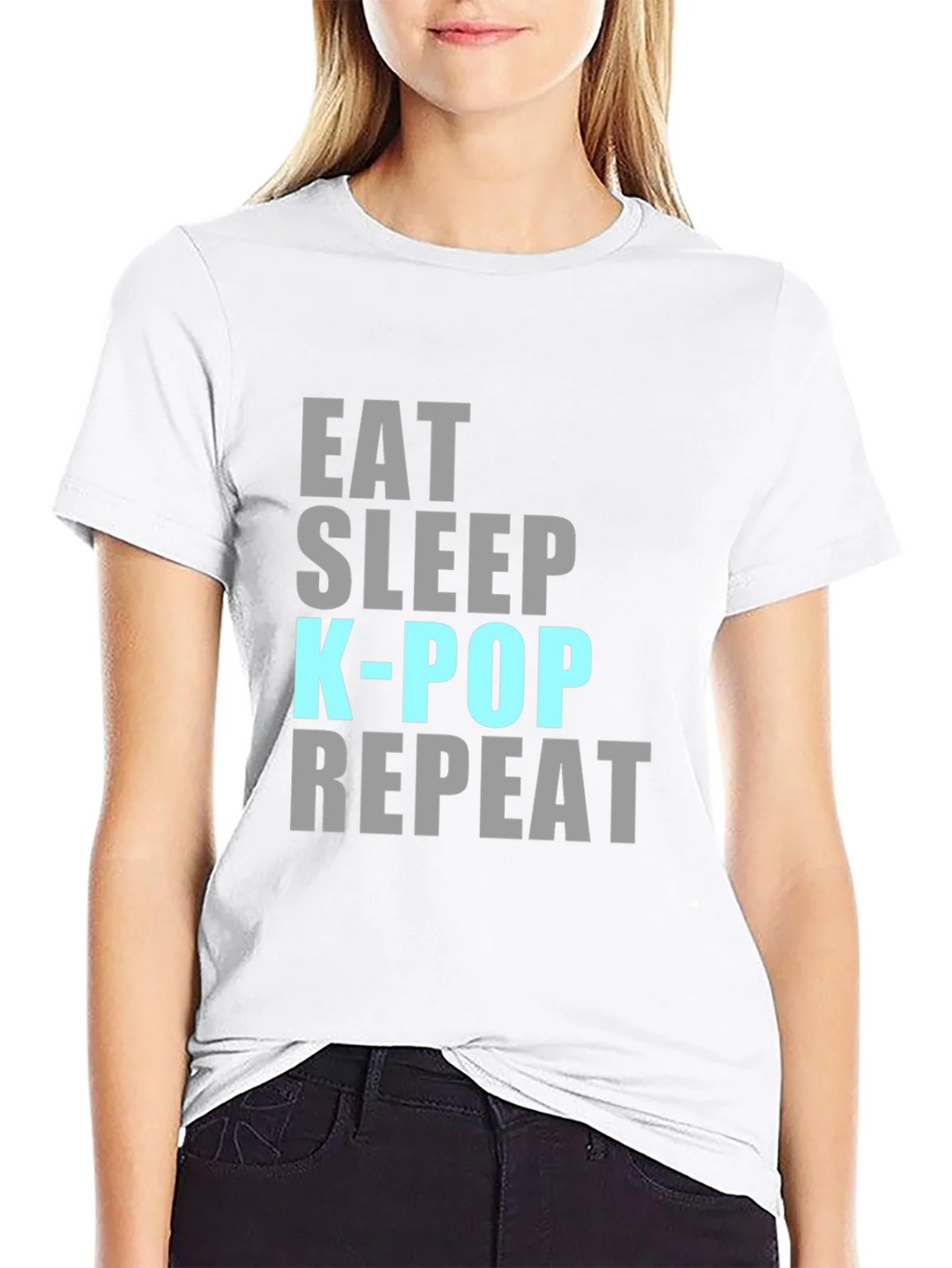 Eat Sleep K-Pop Repeat Black T-Shirt product image 8