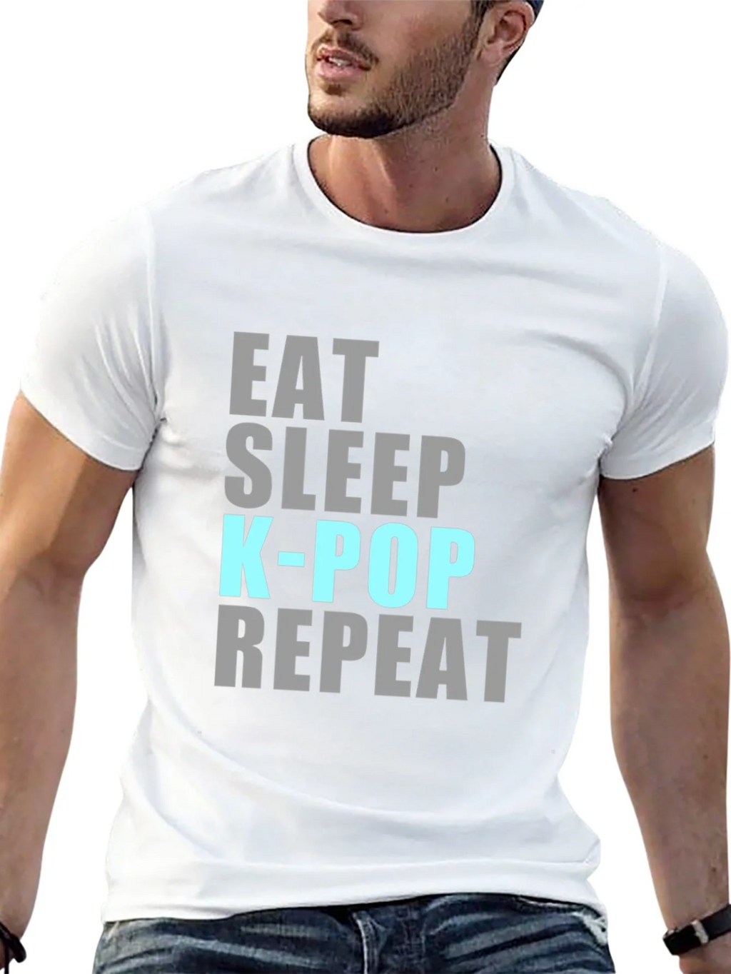 Eat Sleep K-Pop Repeat Black T-Shirt product image 12