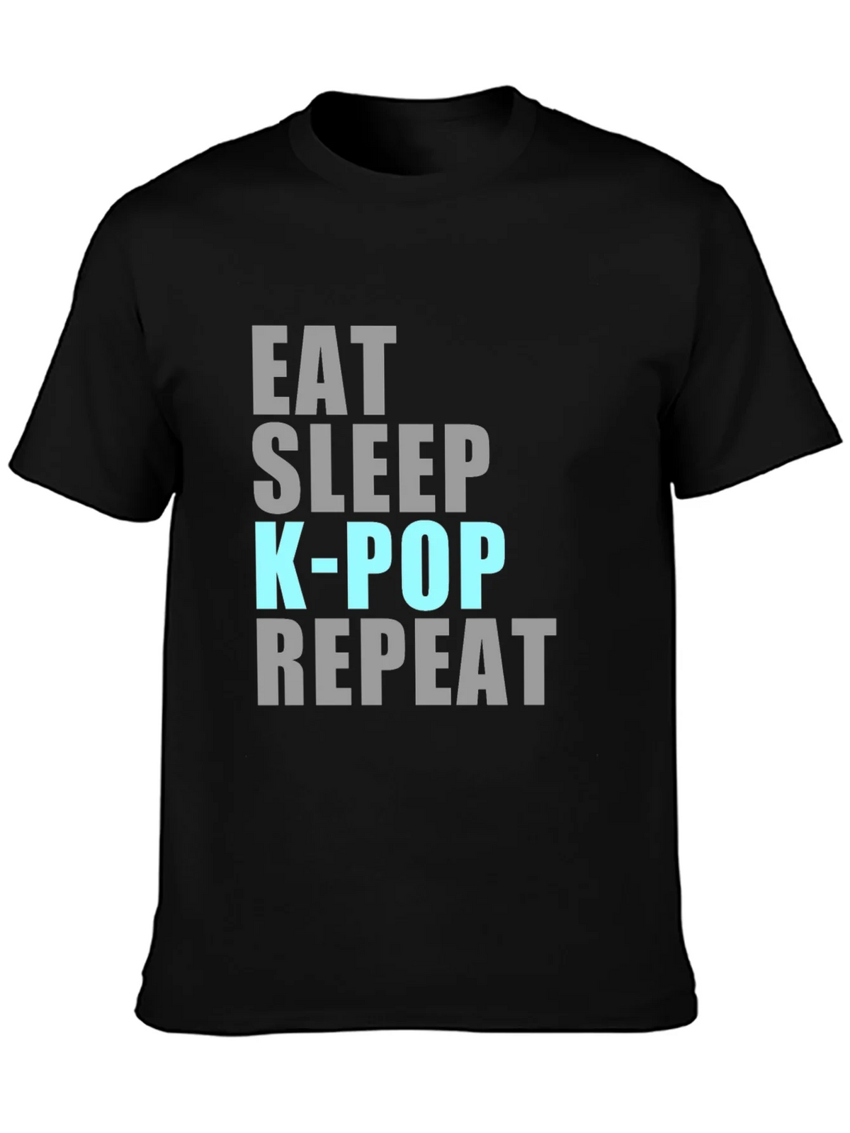 Eat Sleep K-Pop Repeat Black T-Shirt product image 3