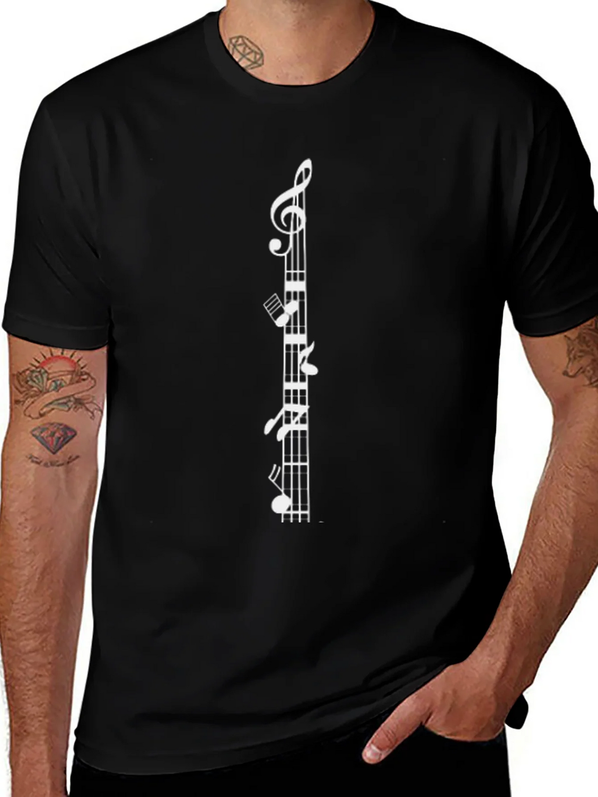 Musical Note Staff Graphic T-Shirt product image 1