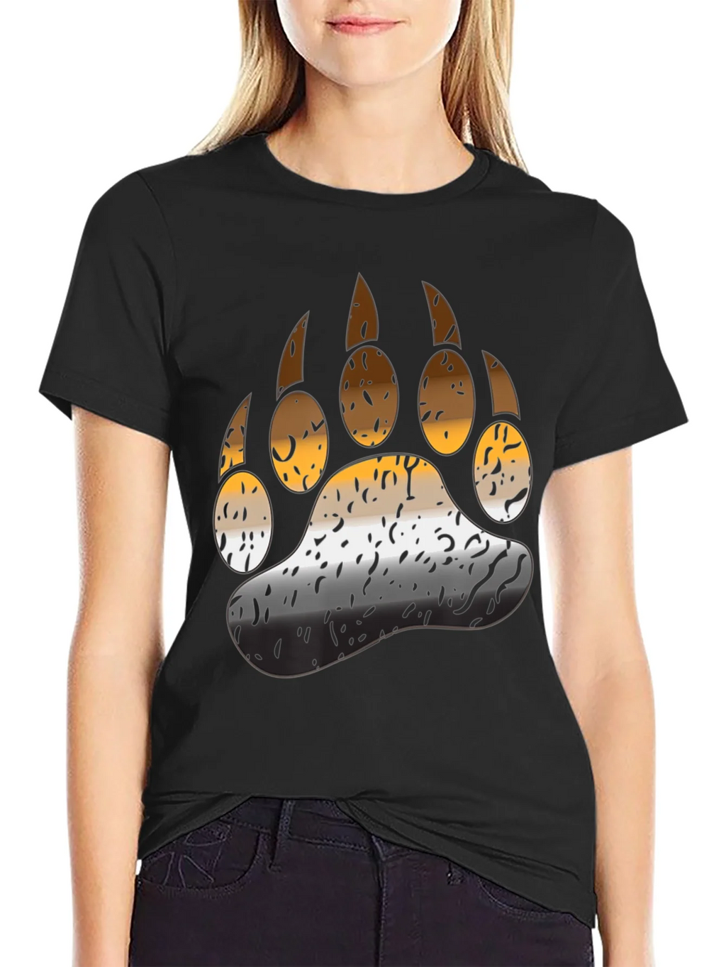 Bear Pride Paw T-Shirt - Black product image 2