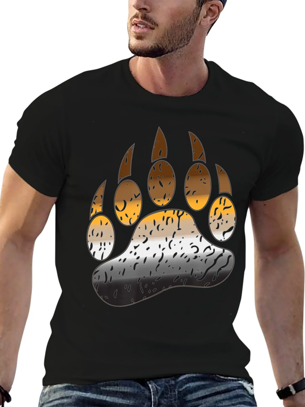 Bear Pride Paw T-Shirt - Black product image 6