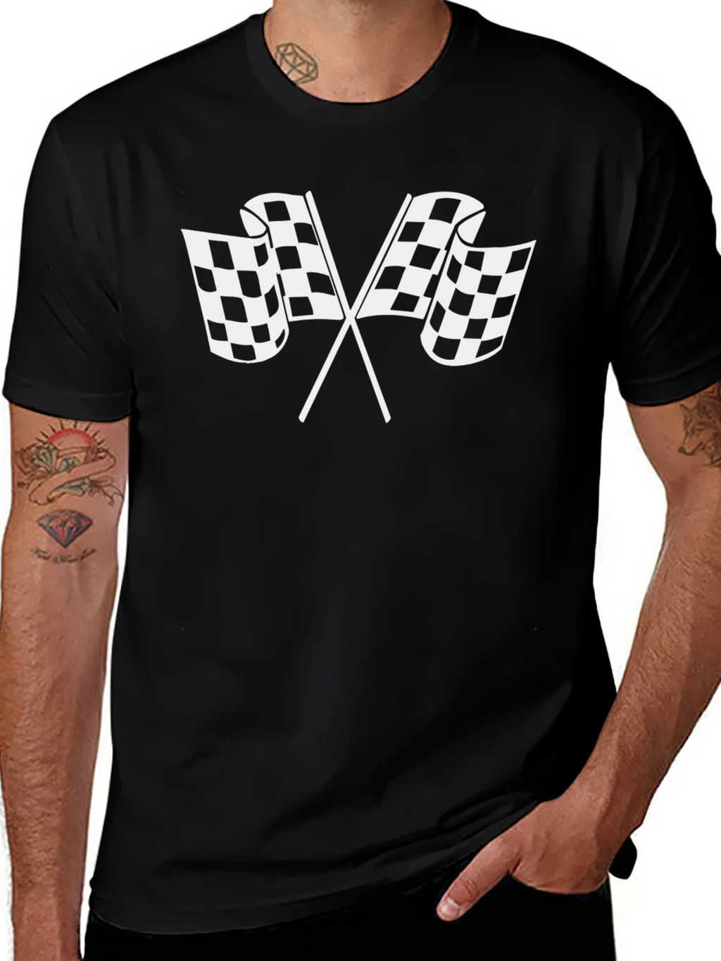 Checkered Flags Graphic T-Shirt - Racing Fan Apparel product image 1