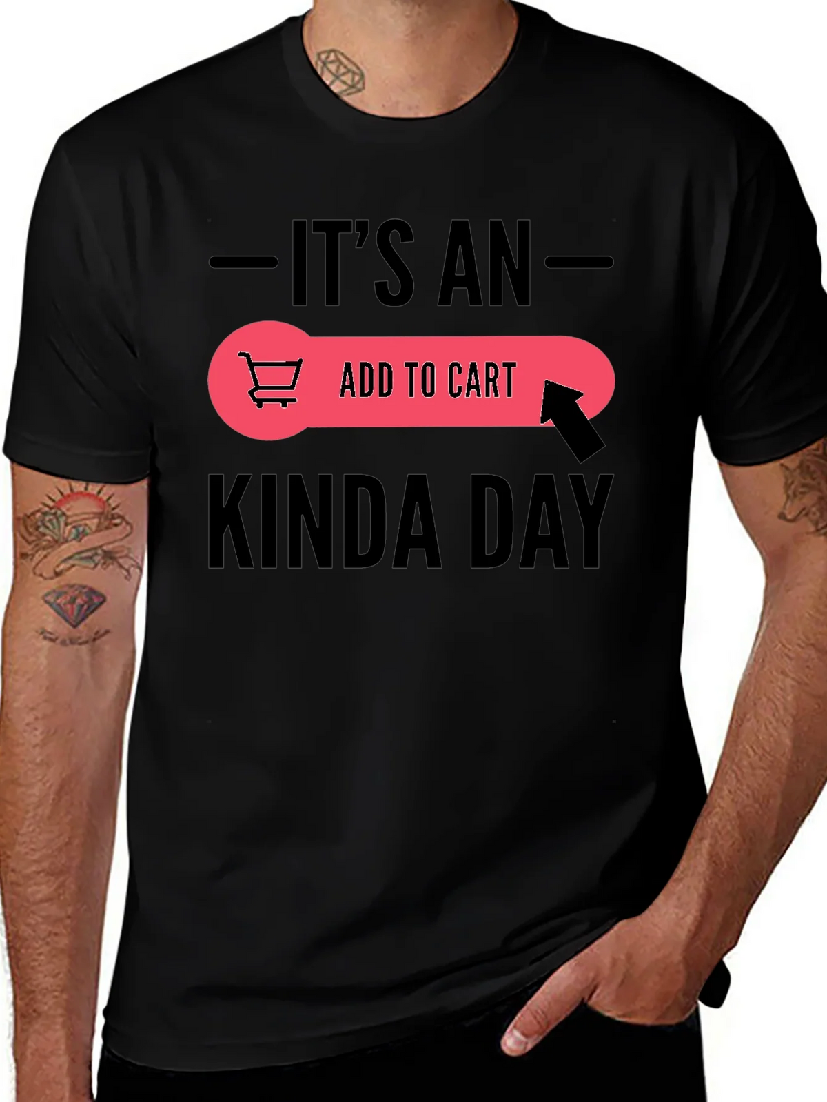 Its An Add To Cart Kinda Day Black T-Shirt product image 1