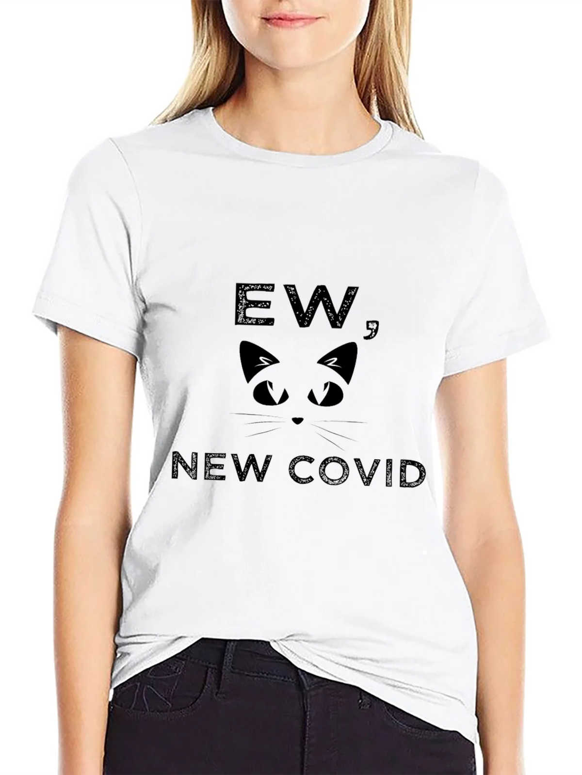 Ew New Covid Cat Face Graphic T-Shirt product image 8