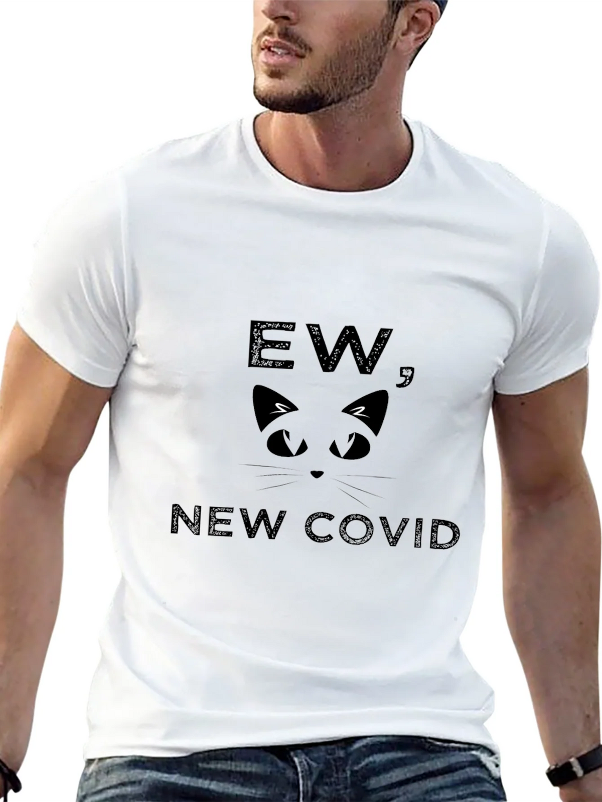 Ew New Covid Cat Face Graphic T-Shirt product image 12