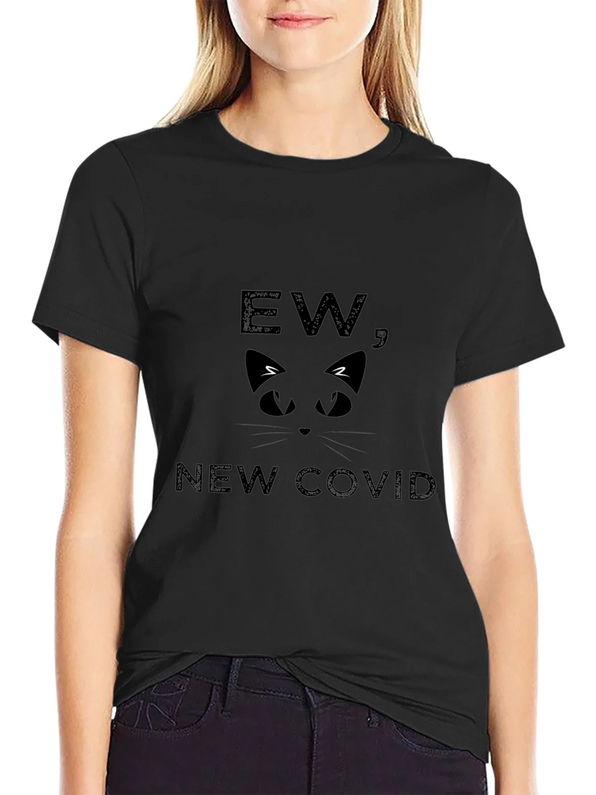 Ew New Covid Cat Face Graphic T-Shirt product image 2