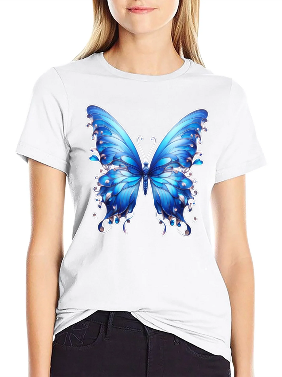 Butterfly Graphic Tee - Stylish Mens Black T-Shirt product image 8