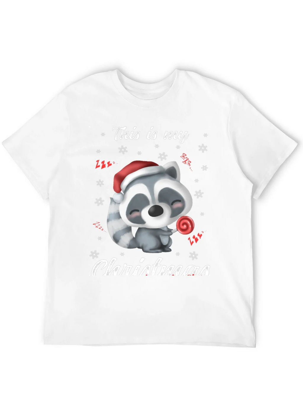 Cute Christmas Raccoon Graphic T-Shirt product image 11