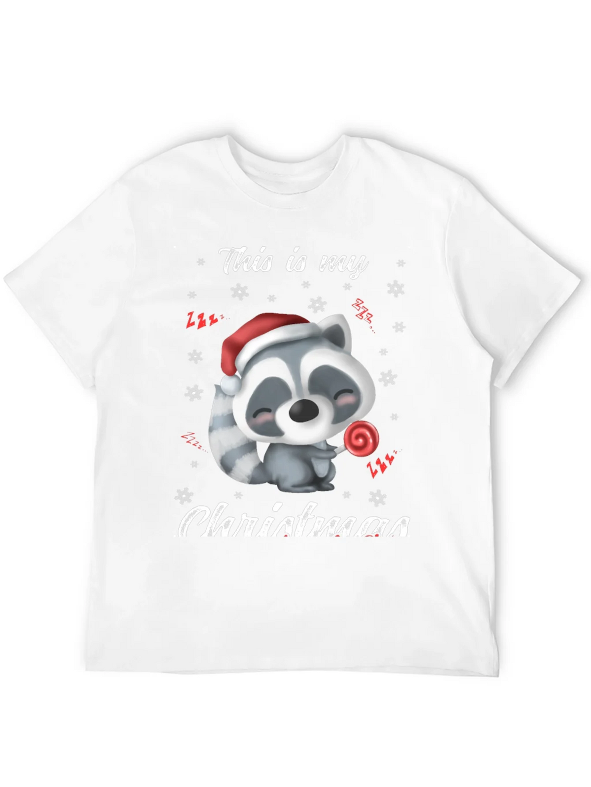 Cute Christmas Raccoon Graphic T-Shirt product image 11