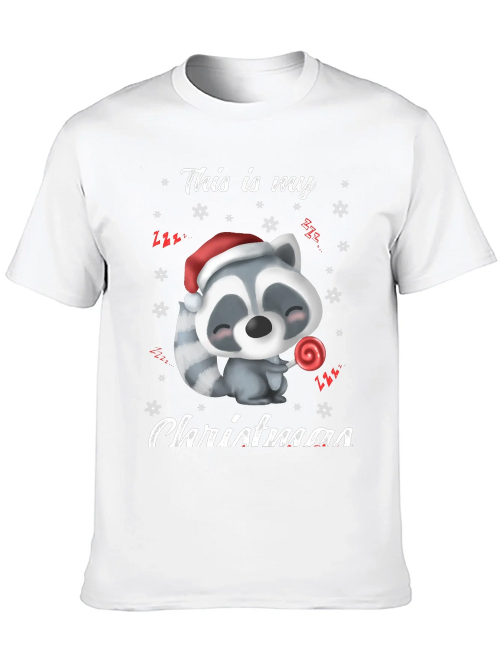Cute Christmas Raccoon Graphic T-Shirt product image 9