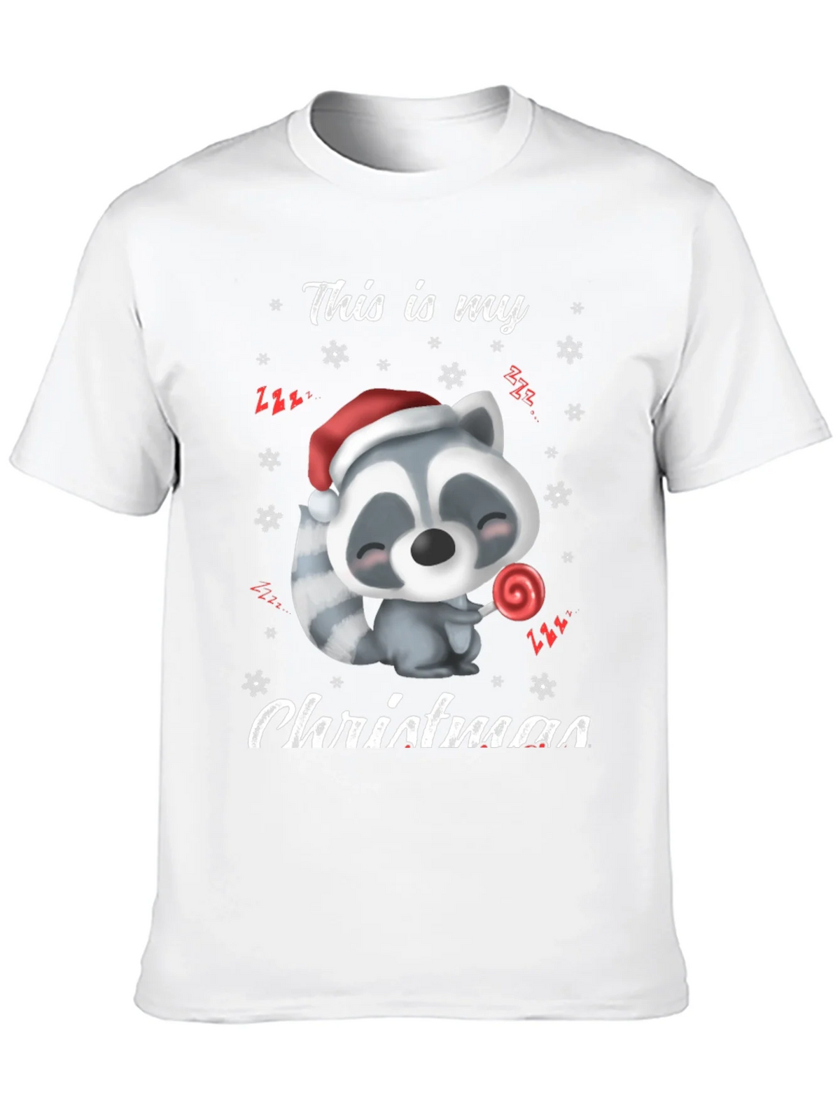 Cute Christmas Raccoon Graphic T-Shirt product image 9