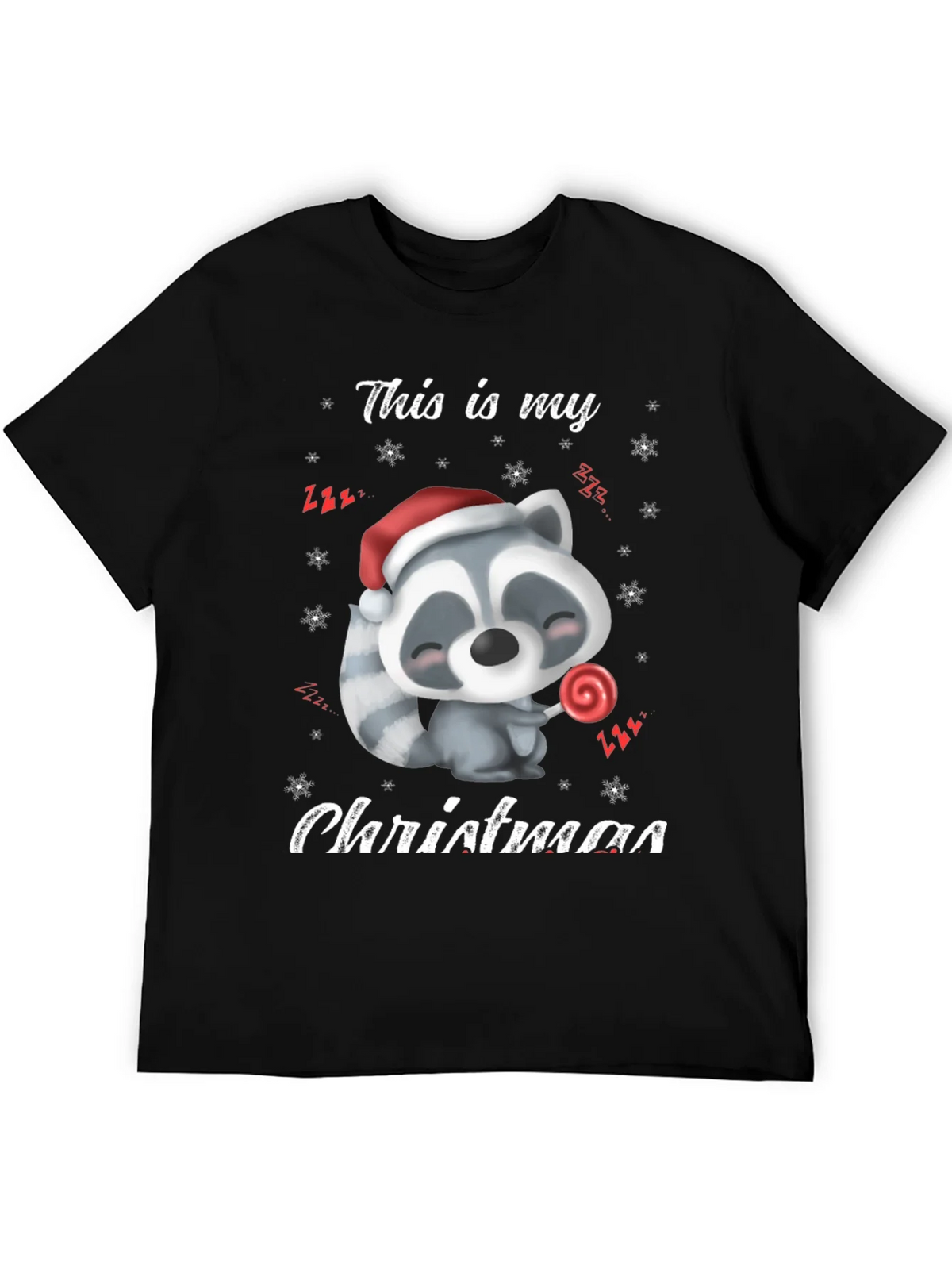 Cute Christmas Raccoon Graphic T-Shirt product image 5