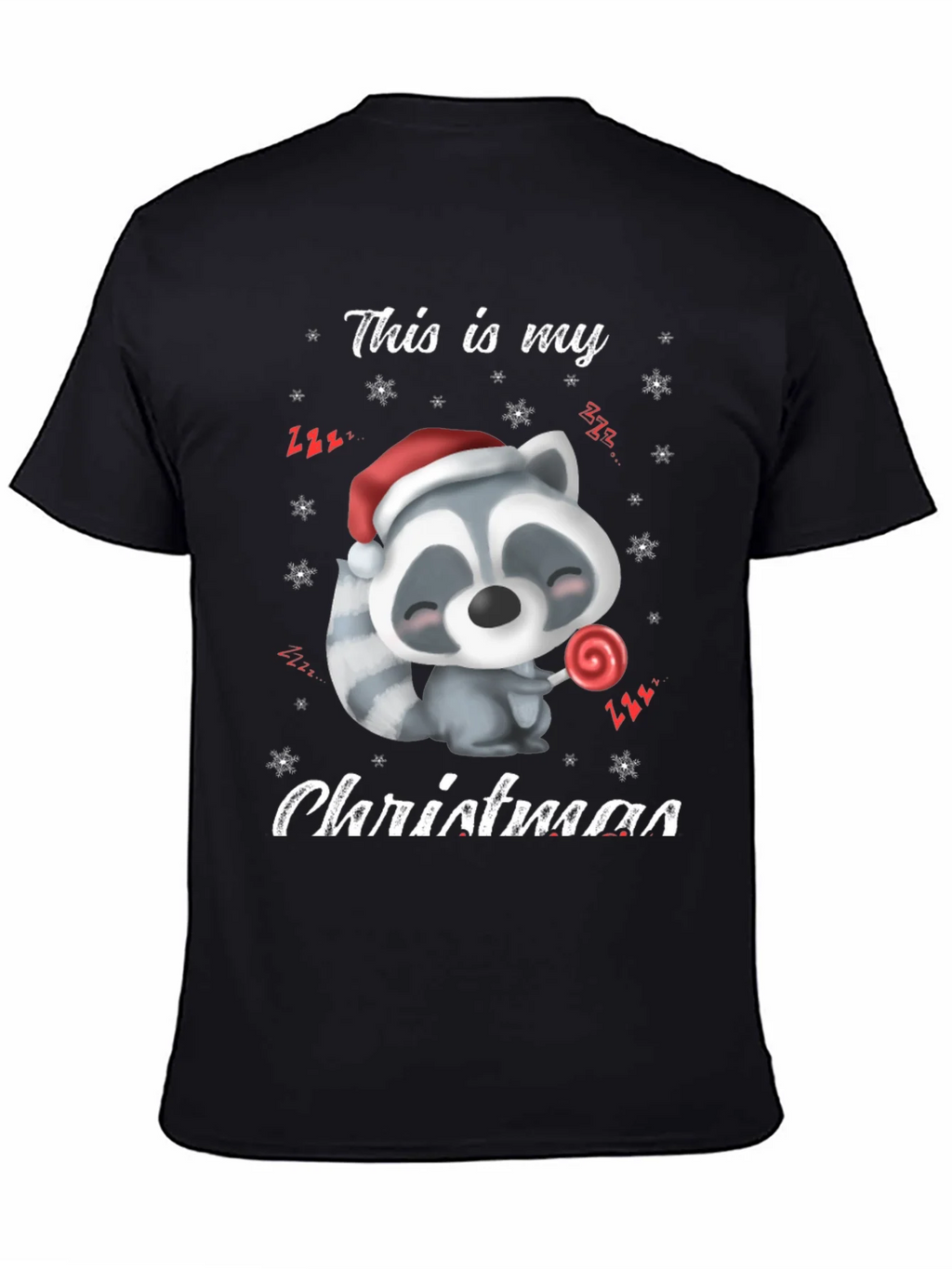 Cute Christmas Raccoon Graphic T-Shirt product image 4