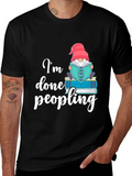 Im Done Peopling T-Shirt - Funny Book Gnome Tee product image 1