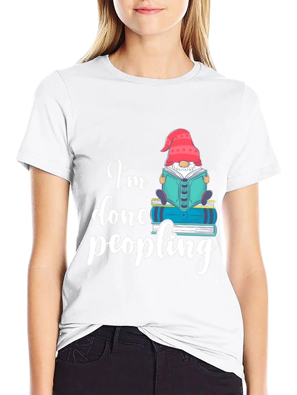 Im Done Peopling T-Shirt - Funny Book Gnome Tee product image 8